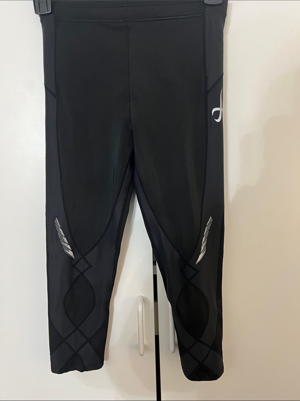 New CW-X Stabilyx Black S Sm Compression Leggings crop Capri Athletic gym Womens